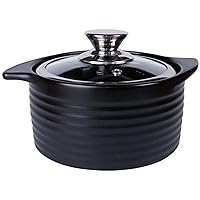 Kitchen Pot Clay Casserole Pot Terracotta Stew Pot Ceramic Casserole - High Temperature Resistance, Healthy Durable Easy to Clean, 1.1L