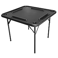 Bene Casa Black Domino Table, Premium Domino and Game Table/Professional-Grade Gaming Table, 38”x38” Table. Mesa de Domino Professional, Color Negro.