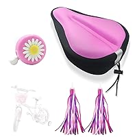 Kids Bicycle Seat Cushion Cover for Boys and Girls, Anti-Slip Bike Gel Seat Cover for Toddler, Breathable & Extra Soft Memory Foam Children Bicycle Saddle Pad with Reflective Strip,9