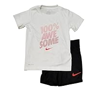NIKE Toddler Boys 2pc Athletic Shirt and Shorts Set (Black, 18 Months)
