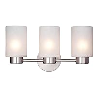 Westinghouse 6227900 Sylvestre Three-Light Interior Wall Fixture, Brushed Nickel Finish with Frosted Seeded Glass, 3, White