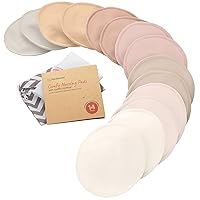 Nursing Pads - 14 Washable Organic Breastfeeding Pads, Wash Bag, Reusable Breast Pads for Breastfeeding, Nipple Pads for Breastfeeding, Breastfeeding Essentials(Neutrals, L 4.8