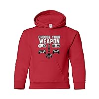 City Shirts Choose Your Weapon Gaming Console Gamer Funny DT Youth Sweatshirt Hoodie