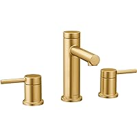 Moen Align Brushed Gold Two-Handle Three-Hole Modern Widespread Bathroom Faucet Trim Kit, Valve Required, T6193BG