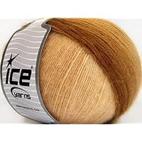 Angora Design Beige, Brown Self-Striping Fine Weight Acrylic Angora Wool Blend Yarn - 3.53 Ounces (100grams) 601 Yards