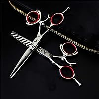 Hair Cutting Scissors Kits 5.5Inch Left Hand Scissor Stainless Steel Hairdressing Shears Set Barber/Salon/Home Shears Kit for Men Women and Pet