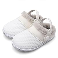 BARERUN Infant Toddler Slippers Kids Slippers Fuzzy Slides for Girls Boys Cozy Lightweight Slip-On House Newborn Crib Shoes