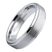 Tungsten Carbide Wedding Bands That Feature Different Finishes and Edge Colors