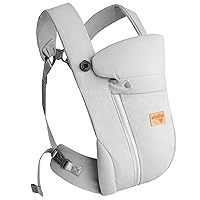 New Upgrade Ergonomic Baby Carrier Newborn Toddler Wrap Carrier,Hands Free Baby Sitting Support Sling,Breathable,Perfect for Infants/Chest Sling for Babies Shower Gift (Light Grey)