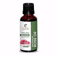 Rose Oil (Rosa Damascena) Steam Distilled 100% Pure Natural Undiluted Therapeutic Grade Essential Oil - Fragrance Oil - Perfume Oil Benefits for Mood, Skin and for Gift 0.16 Fl. Oz.