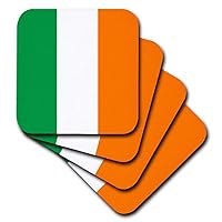 3dRose Flag of Ireland - Irish Green White Orange Vertical Stripes United Kingdom UK World Country Souvenir - Ceramic Tile Coasters, Set of 4 (CST_158340_3)