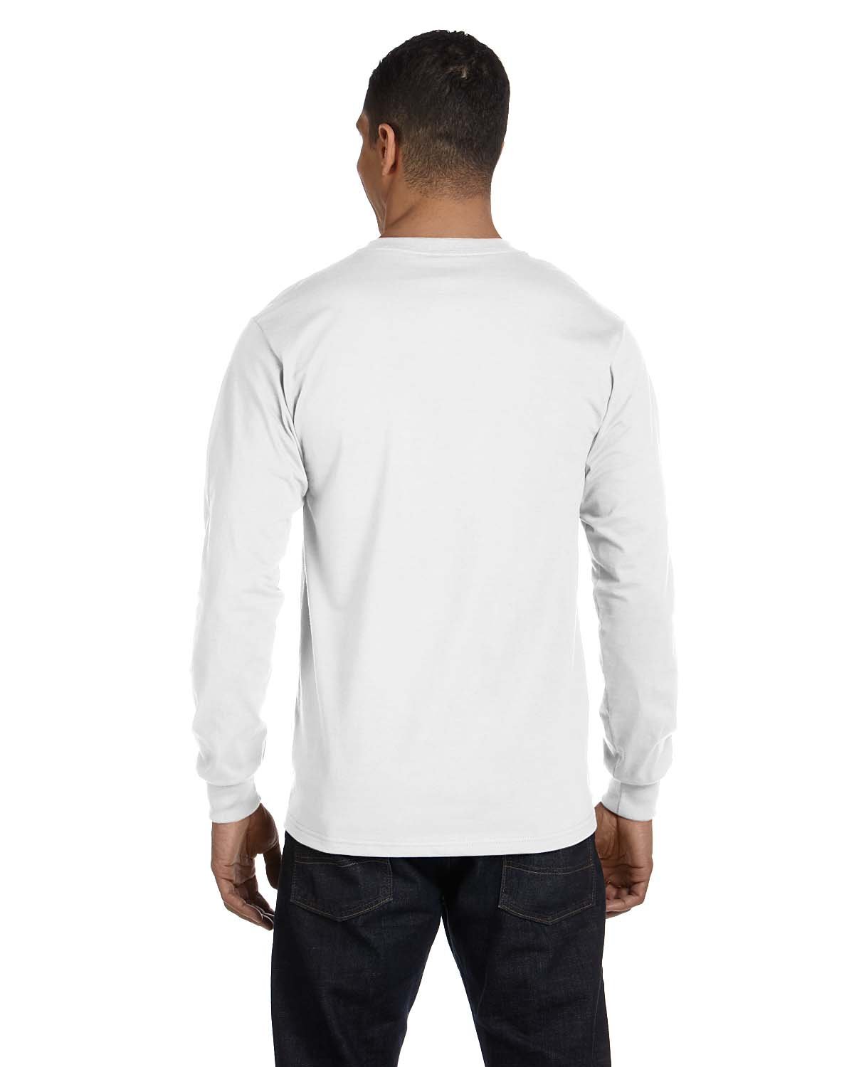 Hanes Men's Essentials Long Sleeve T-Shirt Pack, Crewneck Cotton Tees, 4-Pack