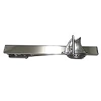 Silver Toned Simple Nautical Sail Boat Tie Clip