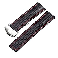 Carbon fiber pattern Genuine Leather Strap 20mm 22m For TAG HEUER MONACO Series watchband wristwatches band leather watch bracelet