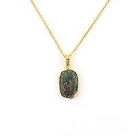 Emerald Pendant, Attractive Raw Gemstone Handmade Pendant, Personalised Gift for Her, Uneven shape Birthstone pendant, DIY crystal jewellery.