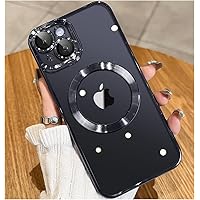 JUESHITUO Magnetic Titanium Glossy for iPhone 15 Plus Case with Full Camera Protection [No.1 Strong N56 Magnets] [Military Grade Drop Protection] for Magsafe Women Girls Men Phone Case (6.7