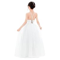 Lace Up Criss-Cross Back Flower Girl Dress Dancing Fashion Gowns Toddlers HLC