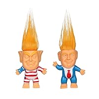2 Pcs Donald Trump Doll Collectible Toy Cute Rubber Trump 2024 Troll Doll Set Funny Gag Gifts for Trump Fans