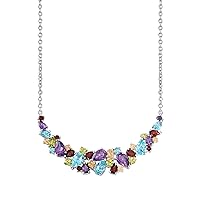 15.0 Cts Pear Shape Multi Gemstone 925 Sterling Silver Art Deco Nacklace Gift For Women