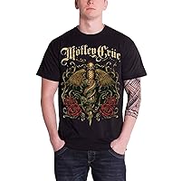 AWDIP Men's Official Motley Crue Exquisite Dagger T-Shirt Theatre of Pain Band Rock Metal Black