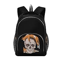 ALAZA Skull with Orange Cats Backpack Daypack Laptop Work Travel College Bag for Men Women Fits 15.6 Inch Laptop