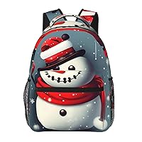 Christmas Snowman pattern print Lightweight Bookbag Casual Laptop Backpack for Men Women College backpack