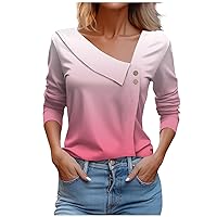 Plus Size Funny Shirts Y2K Shirt Shirts for Women Long Sleeve Shirts for Women Ladies Tops and Blouses T Shirts Long Sleeve for Women Womens Shirts Pink L