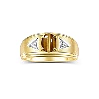 Rylos Men's Rings Classic Design 8X6MM Oval Gemstone & Sparkling Diamond Ring - Color Stone Birthstone Rings for Men, Yellow Gold Plated Silver Rings in Sizes 8-13.