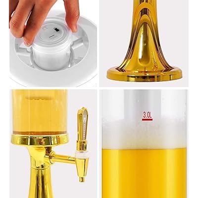 Drink Tower Dispenser Beer Tower 3L Mimosa Tower Dispenser Margarita Tower Drink Dispensers for Parties Beer Tower Dispenser Beer Tower Dispenser