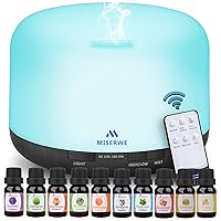 Miserwe Diffuser 500ML Essential Oil Diffuser with Adjustable Mist Mode and 4 Timer Setting Diffuser for Essential Oils Waterless Auto Shut-off for Home Office Yoga Spa