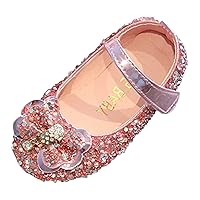Children Shoes Fashion Band Diamond Flat Bottom Princess Shoes Fashion Bow Princess Shoes Soft Size 6 Shoes for Girls