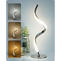 Yarra-Decor Modern Spiral Bedside Lamp - 3 Colors Touch Control LED Table Lamp, Stepless Dimmable Nightstand Lamps for Bedroom Living Room & Office(3000K 4000K 5000K)