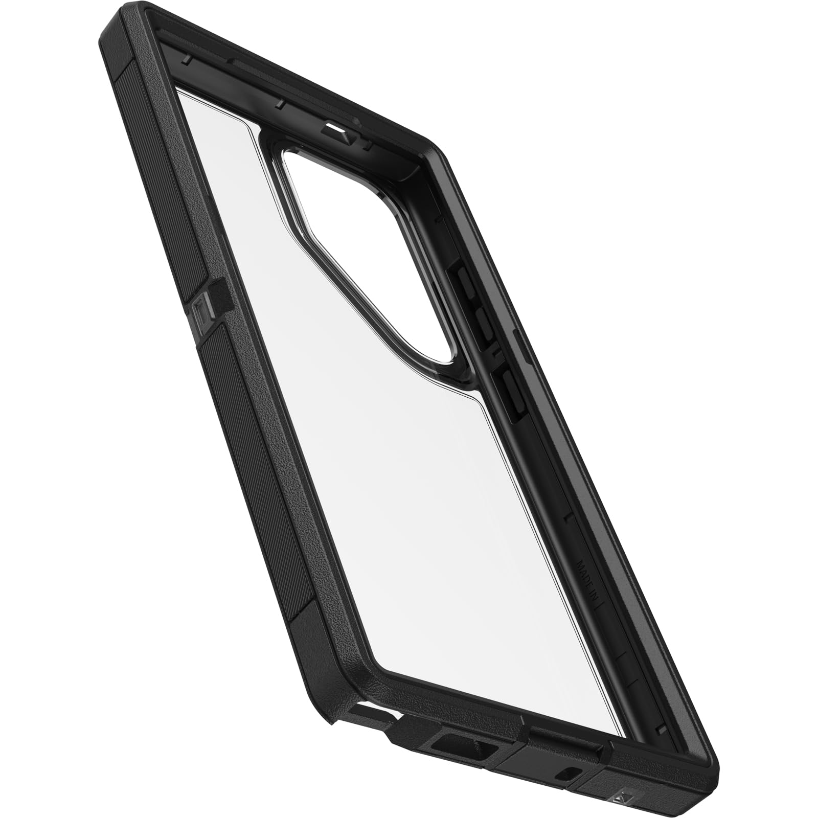 OtterBox Samsung Galaxy S24 Ultra Defender Series XT Clear Case - Dark Side (Clear/Black), screenless, Rugged, Lanyard Attachment