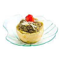 Restaurantware 3.3 Inch Shell Appetizer Plate 100 Disposable Plastic Appetizer Plate - Sturdy Shell-Shaped Seagreen Plastic Cocktail Plates Perfect For Serving Amuse Bouche And Hors D'oeuvres
