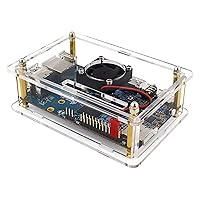 Clear Transparent Acrylic Enclosure Box Protective Shell Cover + Cooling Fan for Orange Pi 5