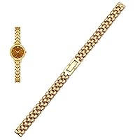 Stainless Steel watchband 6mm 8mm 10mm Silver Golden Bracelet Replacement Strap for Size dial Lady Fashion Watch Bracelet (Color : Gold, Size : 8mm)