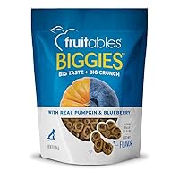 Biggies Dog Biscuits – Crunchy Dog Biscuits Made with Pumpkin – Healthy Dog Treats Packed with Real Fruit Flavor – Free of Wheat, Corn and Soy – Pumpkin & Blueberry – 16 oz