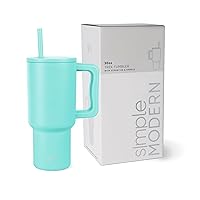 Simple Modern 30 oz Tumbler with Handle and Straw Lid | Insulated Cup Reusable Stainless Steel Water Bottle Travel Mug Cupholder Friendly | Gifts for Women Men Him Her | Trek Collection | Ocean Water