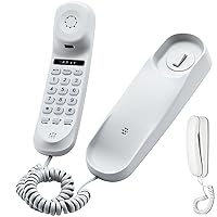 Schnurgebundenes Telefon, Festnetztelefon für Zuhause, Mini-Telefon, Verwendung von HD-Anruf-IC-Chip, verwendet im Hotel, Büro, Bank-Call-Center (weiß)