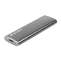 Verbatim Vx500 External SSD Hard Drive 2TB Portable Solid State Drive USB 3.2 Gen 2 External Drive for Mac, PC, Smartphone & Game Console, Space Grey