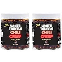 SAUCE UP 100% Natural Artisan Chili-Crisp 6oz- Premium 13 Ingredients, Vegan, Keto, GF, Zero Msg, Flavor Bomb, Crafted in NYC(Hot, Sweet, Crispy, Umami, Smoky, Savory)- Good on Anything Chili Sauce (White Truffle)