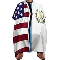 United States And Guatemala Flag Printed Barber Cape Professional Salon Hair Cutting Capes with Snap Closure for Men Women 67