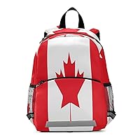 ZOEO Preschool Backpacks, Canada Flag Kids' Bookbags Elementary Kindergarten Daypack, Chest Strap for Boys Girls