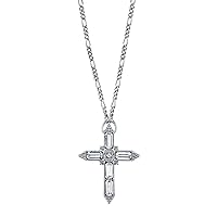 1928 Jewelry Large Crystal Cross Pendant Necklace For Women 28 Inches