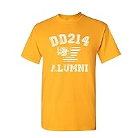 DD214 Alumni Distressed American Flag T-Shirt Military Veteran Mens Tee Shirt
