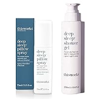 THISWORKS Deep Sleep Bed & Shower Bundle. Pillow Spray & Shower Gel, (2.5 fl oz & 8.4 fl oz)