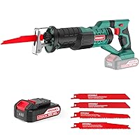 HYCHIKA Reciprocating Saw, 18V MAX Cordless Saw with 2.0Ah Battery, 2800SPM,7/8