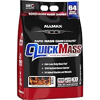 ALLMAX QUICKMASS, Chocolate Peanut Butter - 10 lb - Rapid Mass Gain Catalyst - Up to 64 Grams of Protein Per Serving - 3:1 Carb to Protein Ratio - Zero Trans Fat - Up to 70 Servings