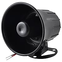 uxcell DC 12V 15W Car Security Alarm Siren Horn Black