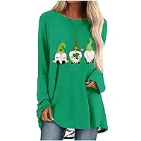 St Patricks Day Long Shirts for Women to Wear with Leggings Hide Belly Tunic Tops Casual Long Sleeve Loose Fit Blouses